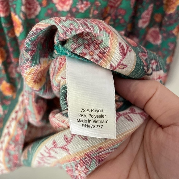 LC Lauren Conrad Floral Long Sleeve Boho Top Size Small - Picture 5 of 8